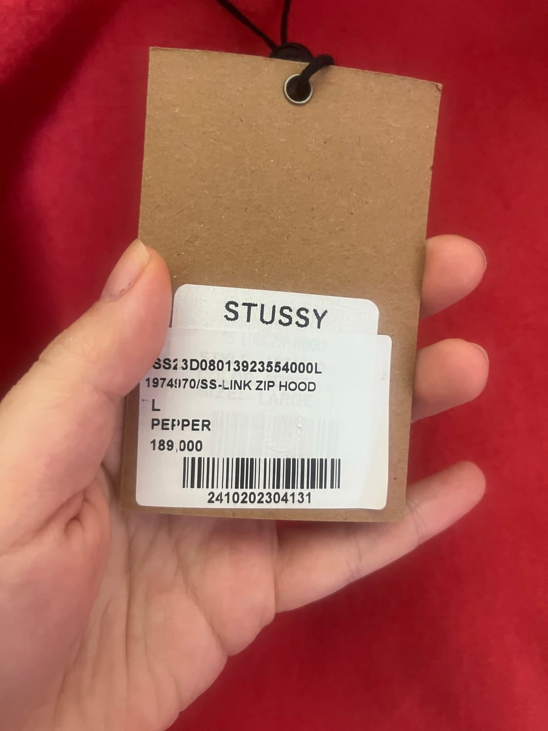 스투시 SS-Link 후드집업 페퍼 L 새상품 상품이미지3