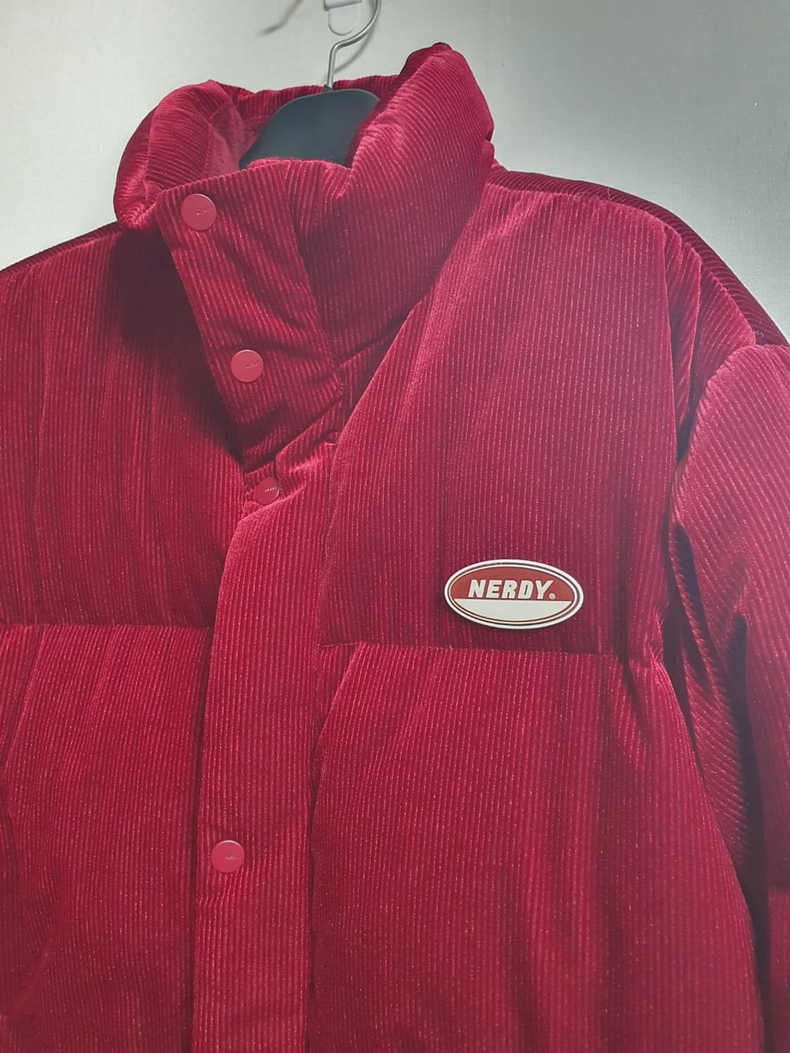 버건디 코듀로이 벨벳 다운 자켓 – 널디 / 숏기장 / S 상품이미지7