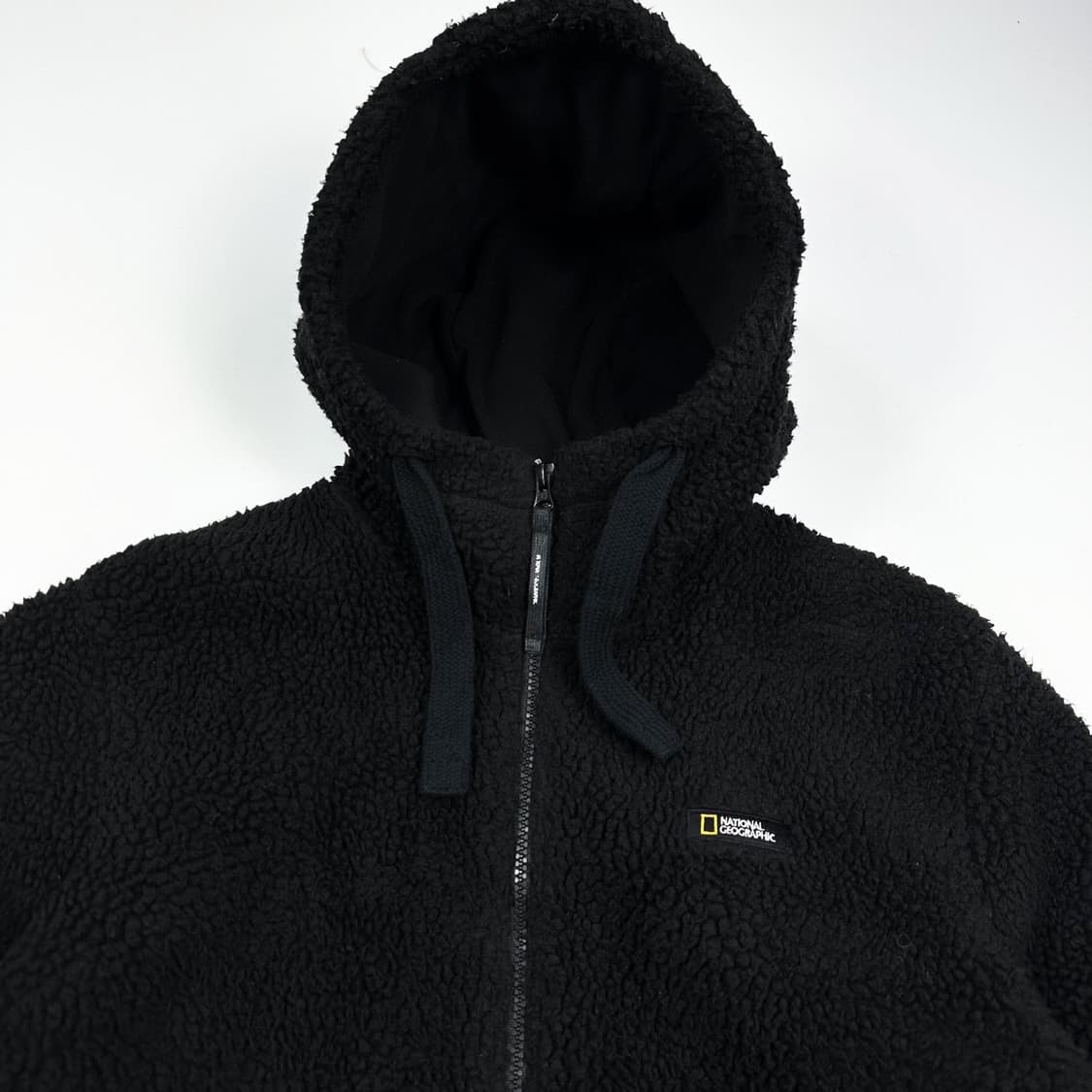 내셔널지오그래픽 블랙 후리스 후드집업 (L) 상품이미지3