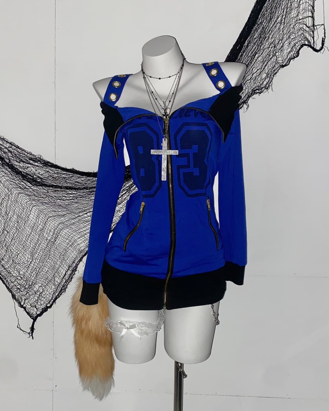 ꒰ঌ 오네갸루 아일렛 스터드 오프숄더 원피스 ໒꒱ 상품이미지1