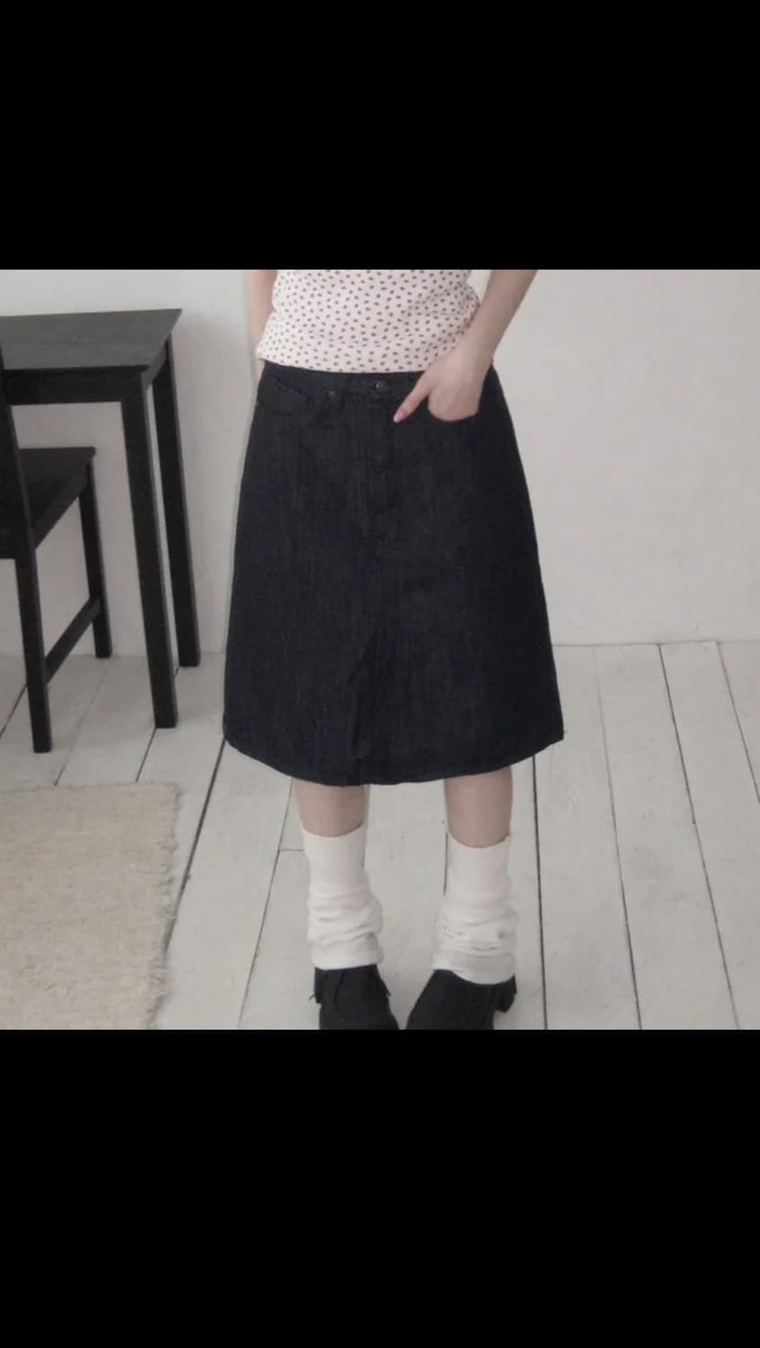 데님 미디스커트 상품이미지1