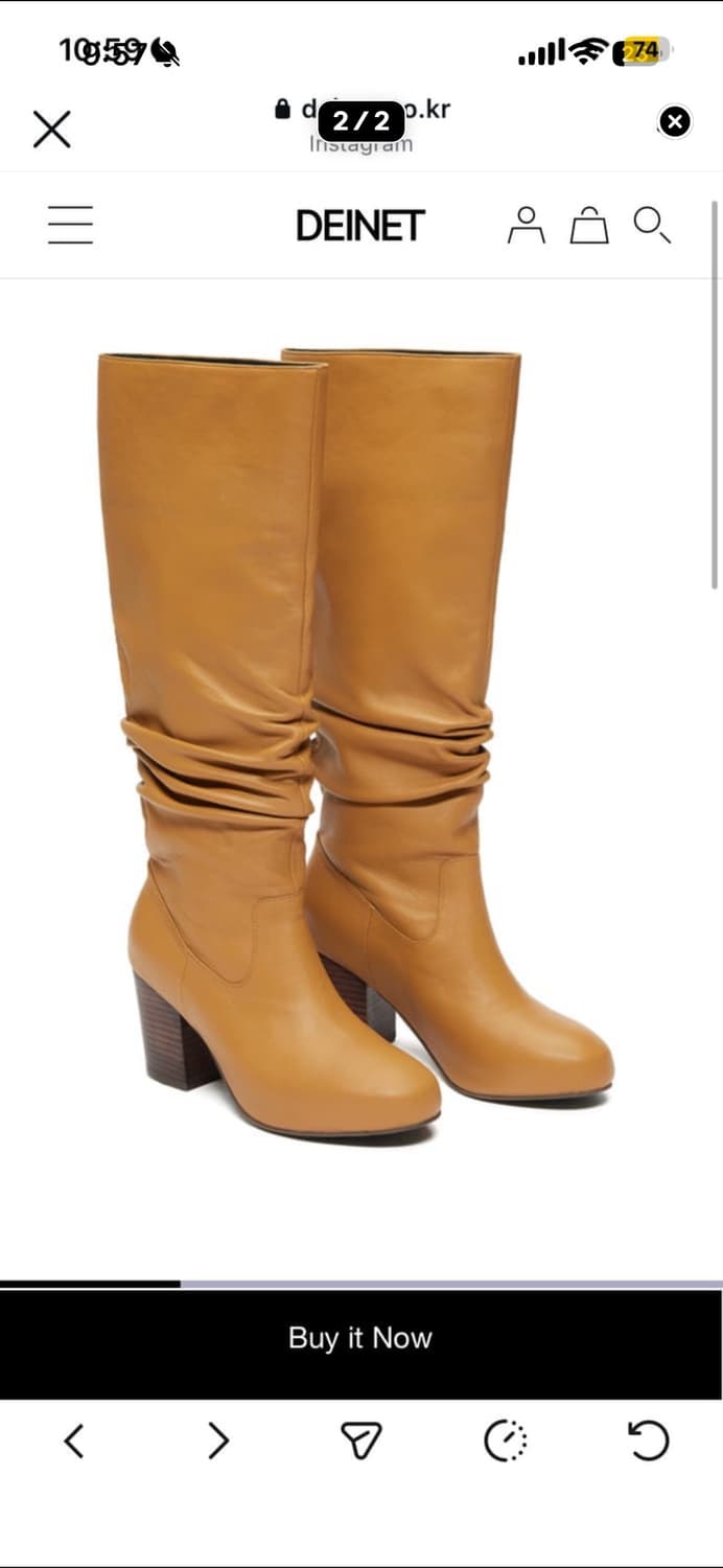 다이닛 롱부츠 브라운 RIMPLE LONG BOOTS IN GOLDEN 상품이미지1