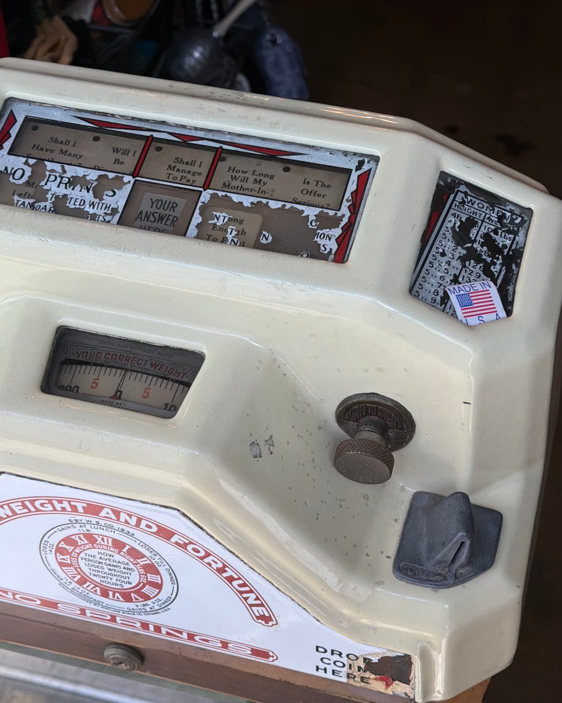빈티지 소품 1930년 미국 엔틱 몸무게 저울 상품이미지4