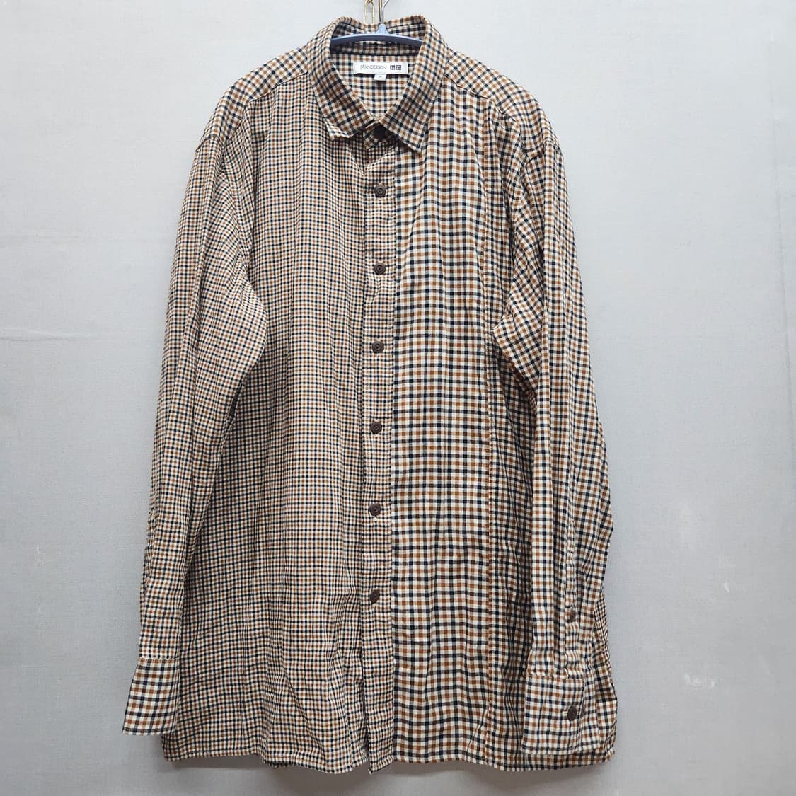 유니클로xJW앤더슨 로고 체크패턴 셔츠 XL(XL) 상품이미지1