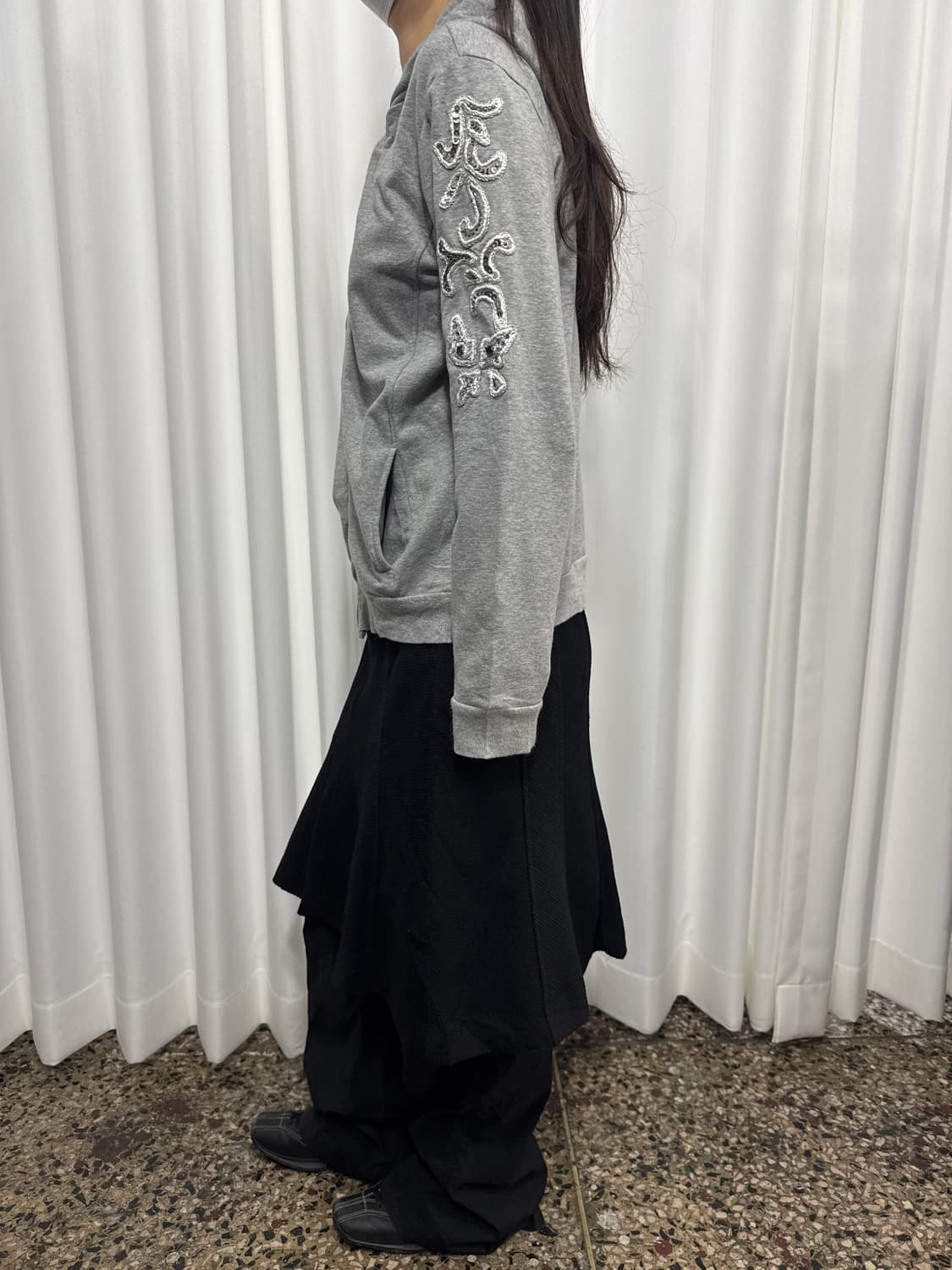 design patch hood twoway zipup 상품이미지5