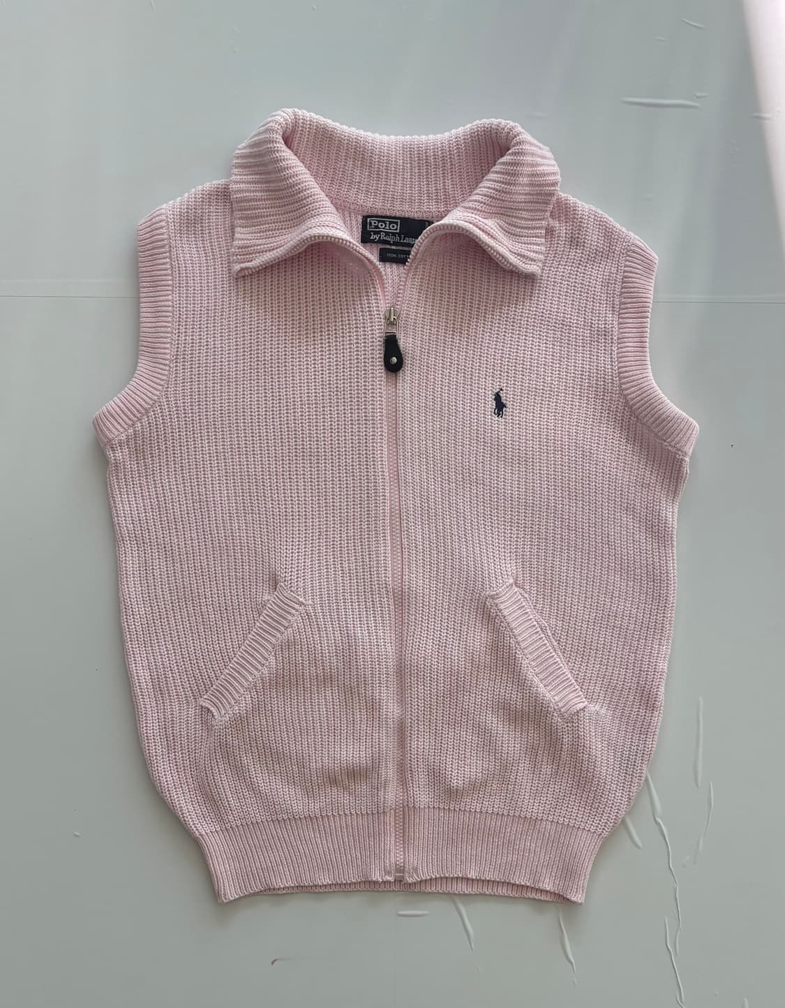 Polo 폴로랄프로렌 핑크 니트 조끼 집업 상품이미지1