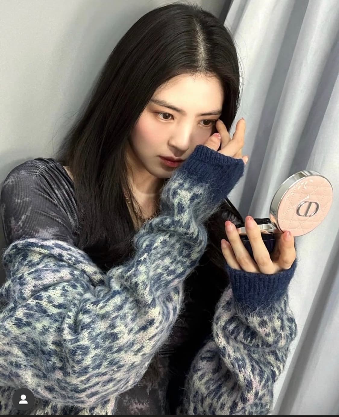 애즈이프캘리 LEOPARD KNIT CARDIGAN NAVY 상품이미지1