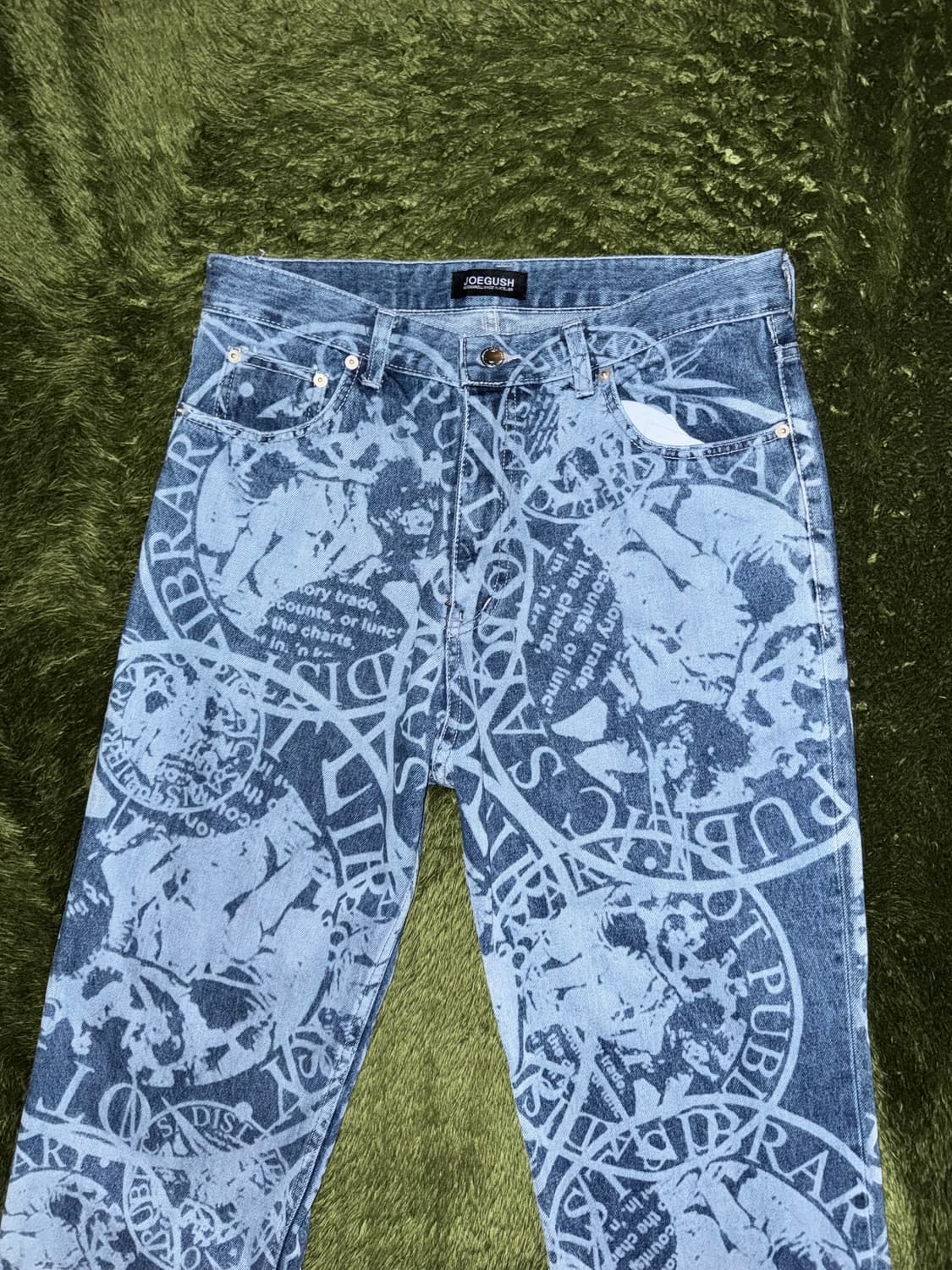 [XL] JOEGUSH 조거쉬 레이저 프린팅 데님 팬츠 인디고 상품이미지4