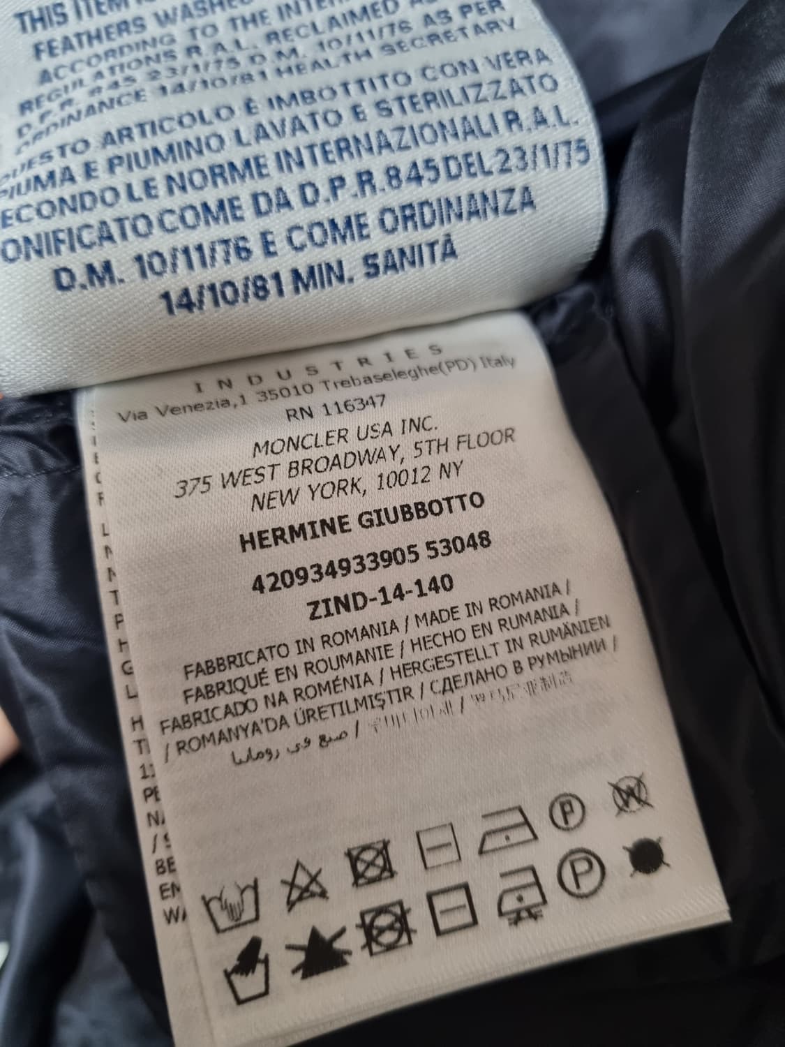 정품) 몽클레어 헤르민 여성 패딩 상품이미지9