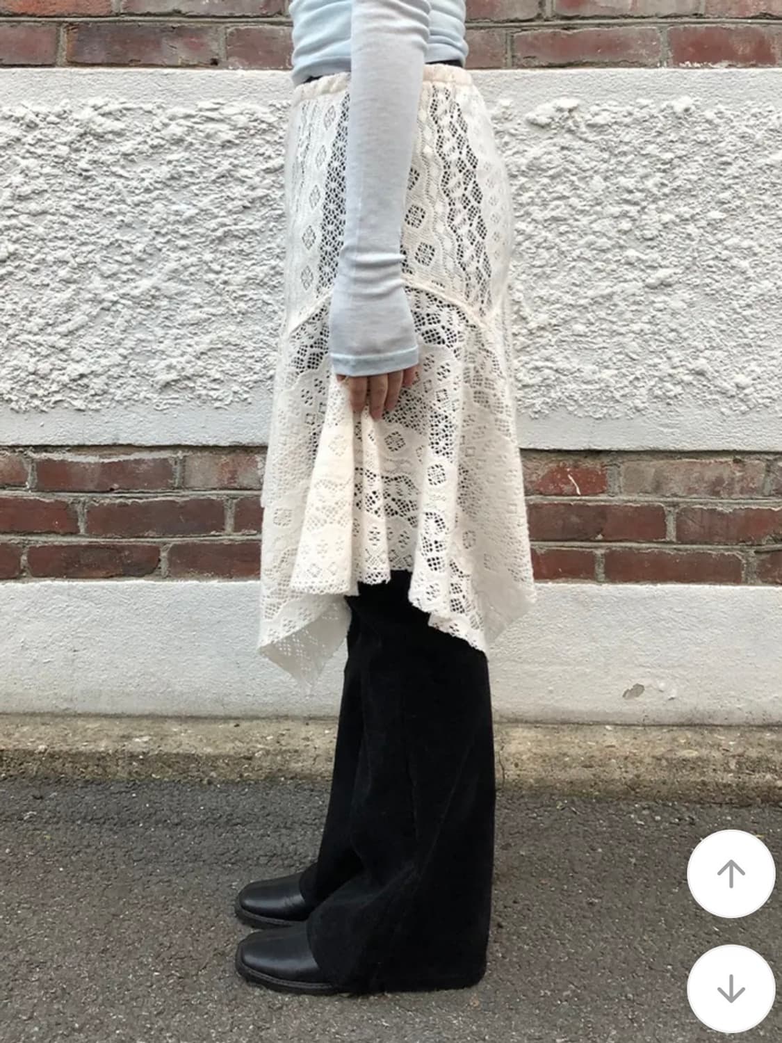 빈티지 언발 레이어드 레이스 스커트 vintage skirt 상품이미지2