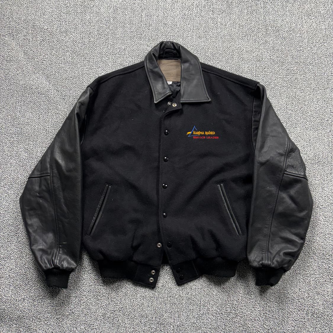 Usa 00s 위닝팀 리얼 레더 자수 바시티 자켓 상품이미지2