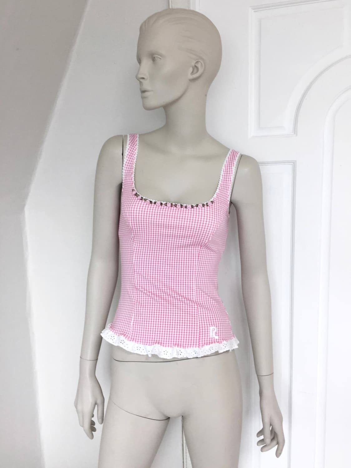Coquette baby Corsage Check Top 상품이미지5