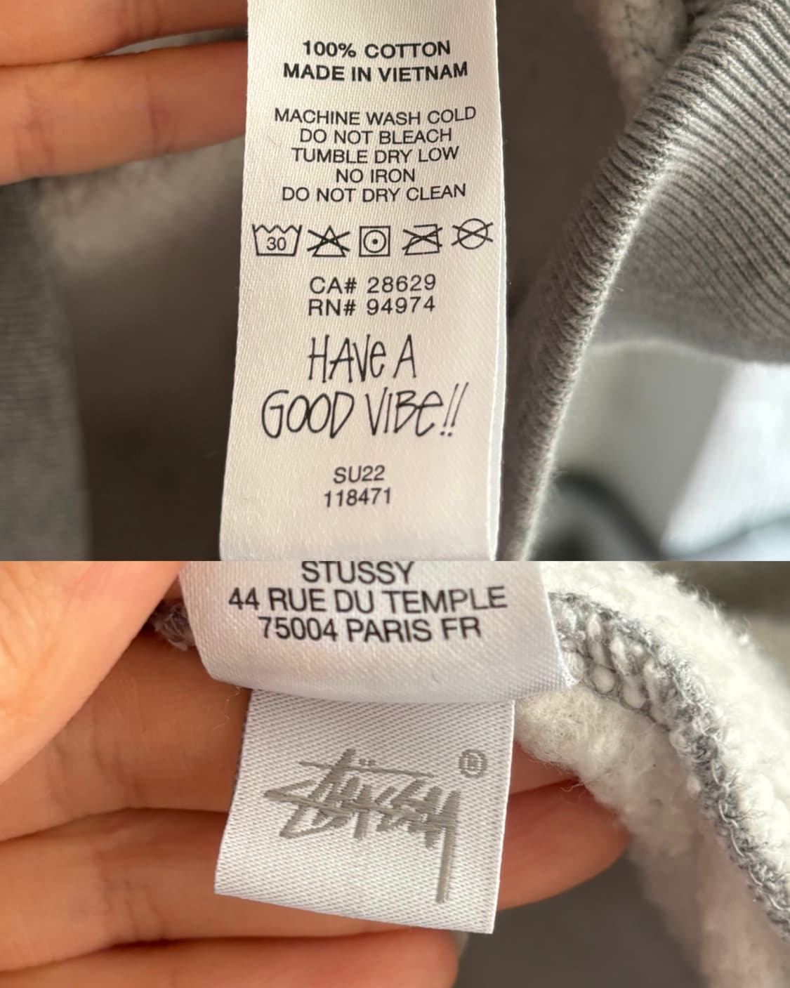 Stussy 스투시 스탁 로고 그레이 후드집업 상품이미지10