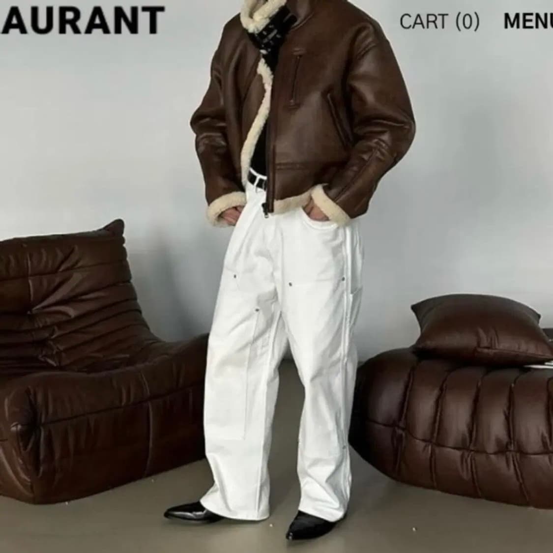 (OS) 로랑 스웨이드 크롭 무스탕 상품이미지2