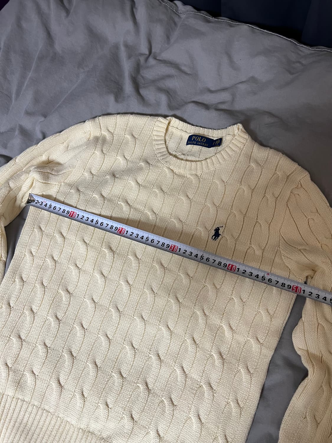 폴로 랄프로렌 케이블 꽈배기 니트 크림색 s 상품이미지8