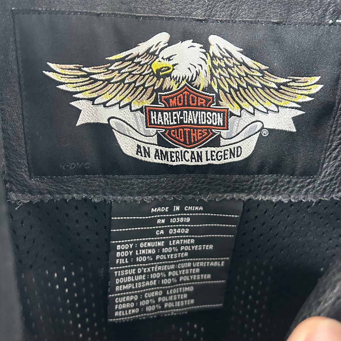 할리데이비슨 엠브로이더리 소가죽 라이더 자켓 상품이미지8