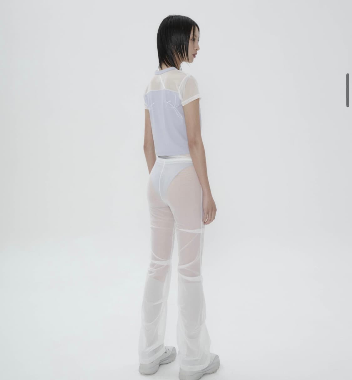 오호스 Half Sheer Jersey T / Grey 상품이미지3