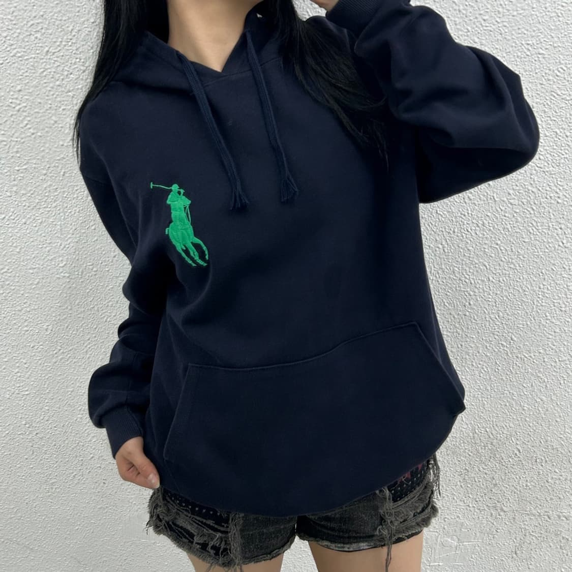 폴로 랄프로렌 그린 빅포니 네이비 후드 L 상품이미지1