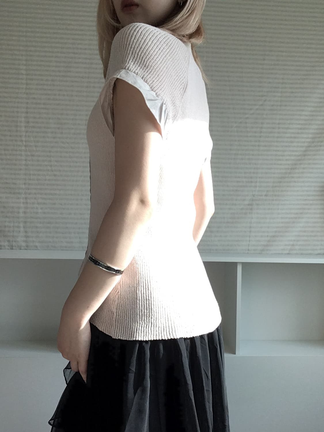 jpn vintage peach pink pearl knit 상품이미지2