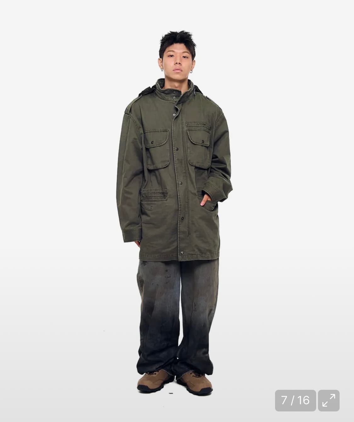 아캄 Washed Field Jacket (Khaki) 사이즈 2 상품이미지3