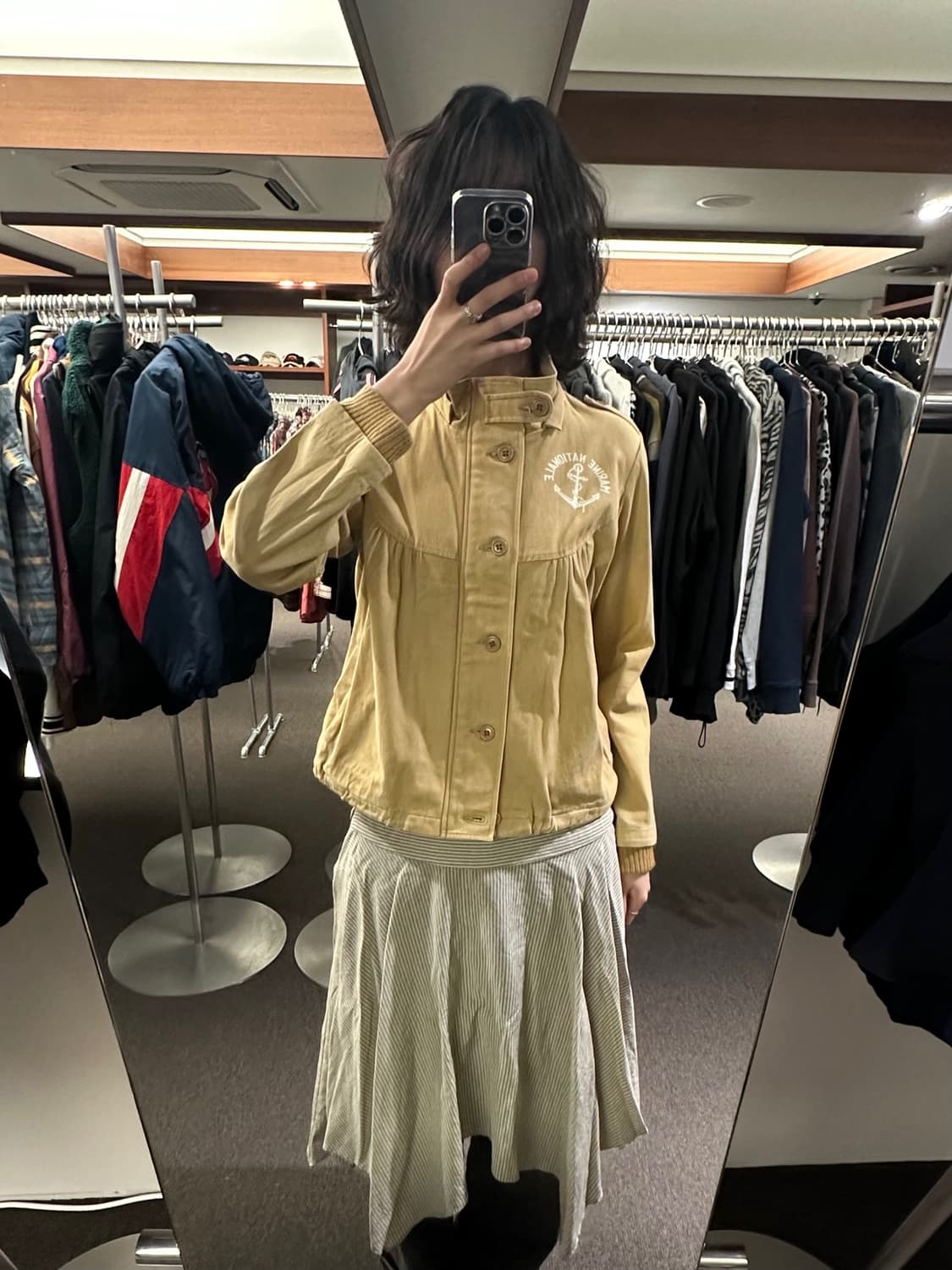 M)휴스턴 빈티지 마린 내셔널 베이지 코튼 자켓 상품이미지2