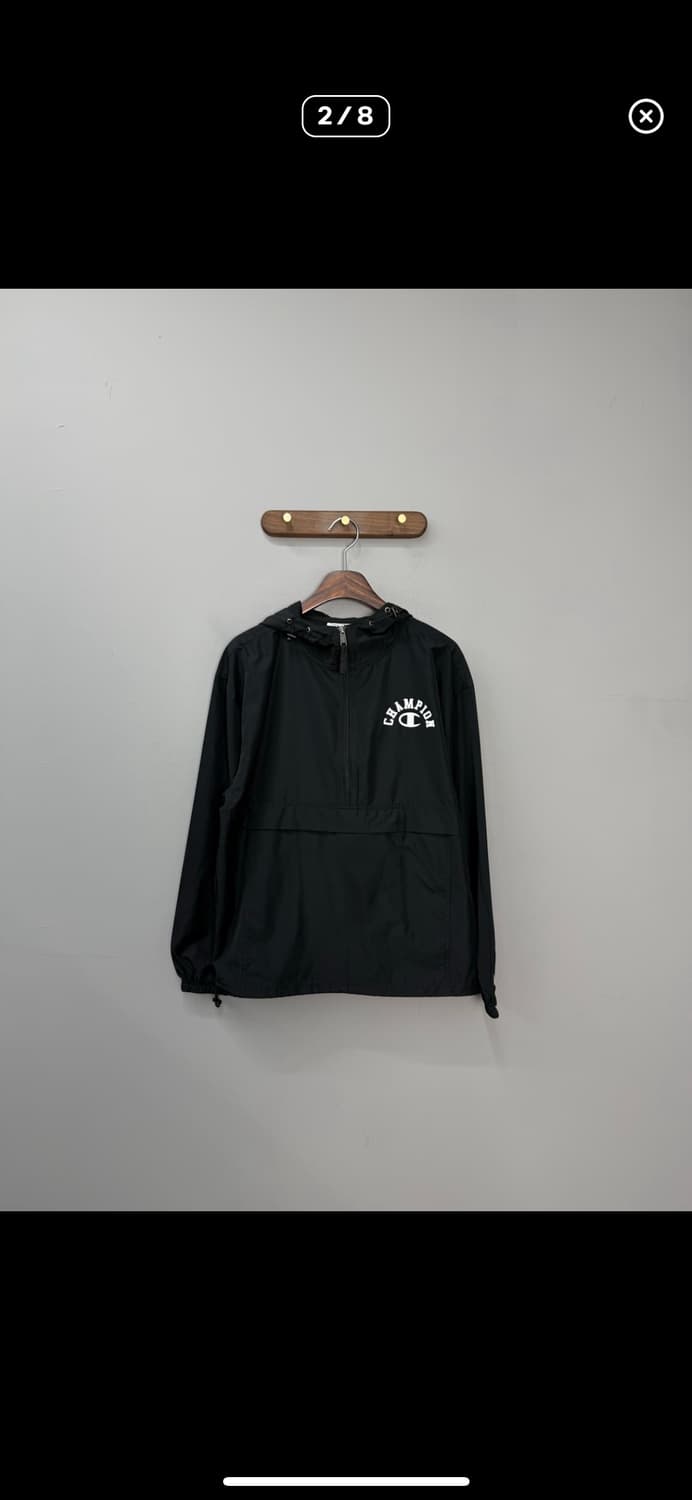 챔피온 아치로고 빅 프린팅 블랙 풀오버 아노락자켓 A3137 상품이미지2