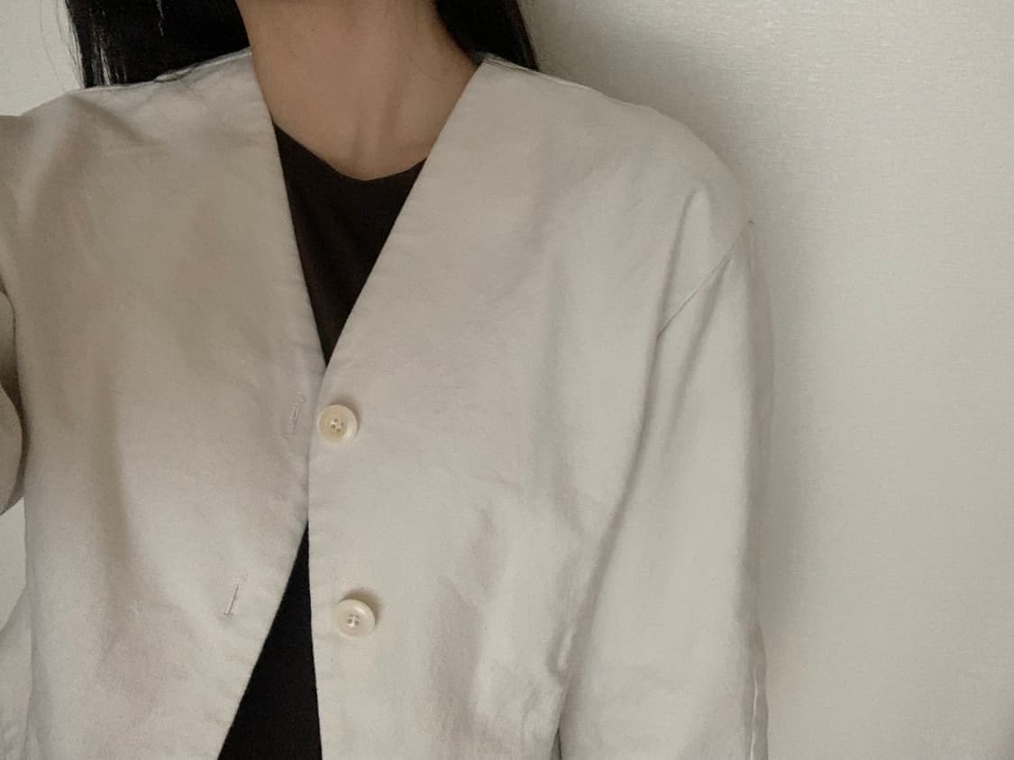 Rrace 볼륨 코튼 셔츠/자켓 아이보리 상품이미지5
