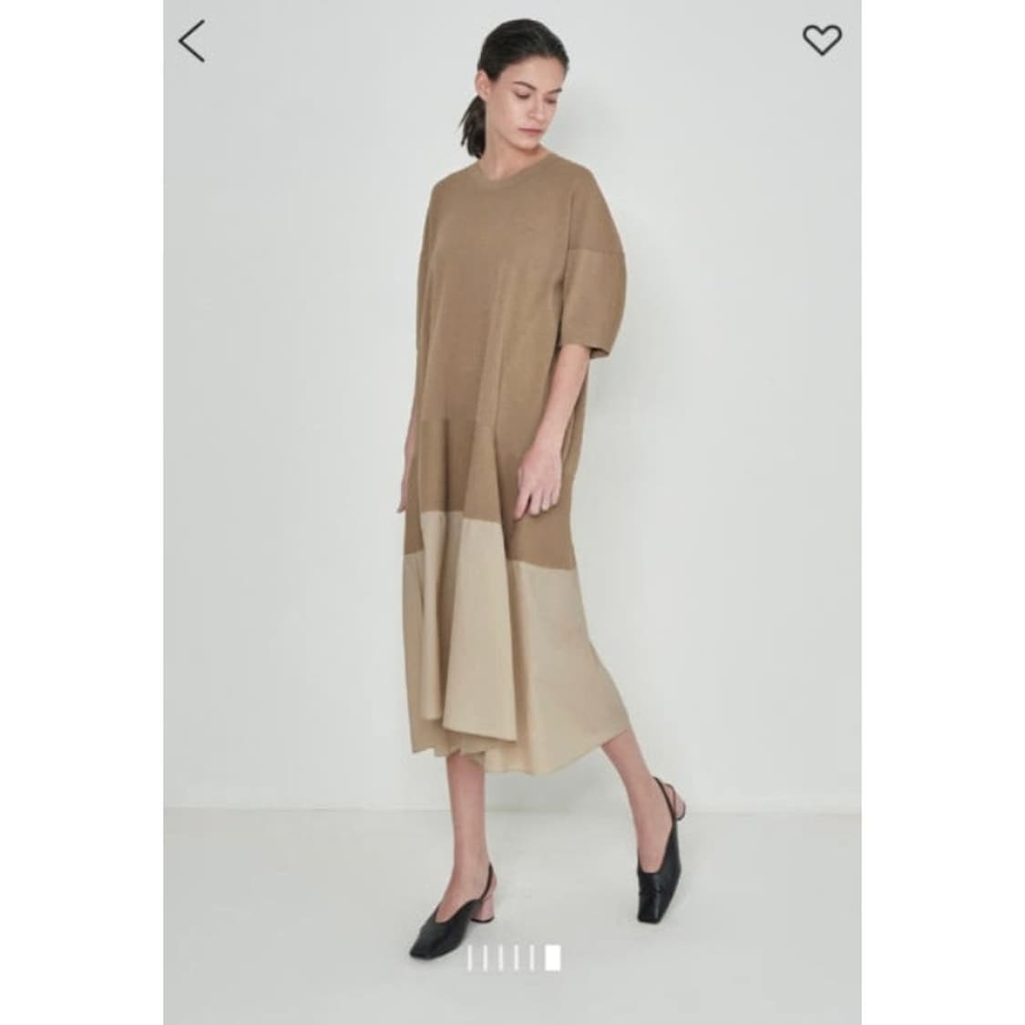 시스템 반팔 롱 니트 원피스 상품이미지1