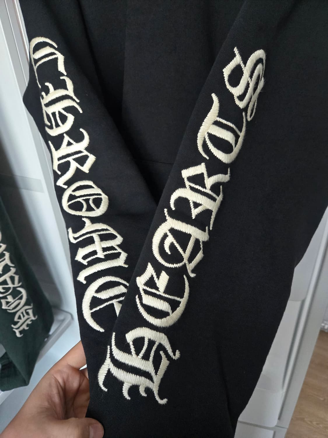 크롬하츠 자수 크로스 가죽은장 패치 후드(정품) 상품이미지3