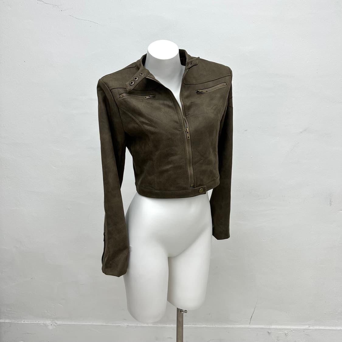 Brown suede crop jacket “ 상품이미지2