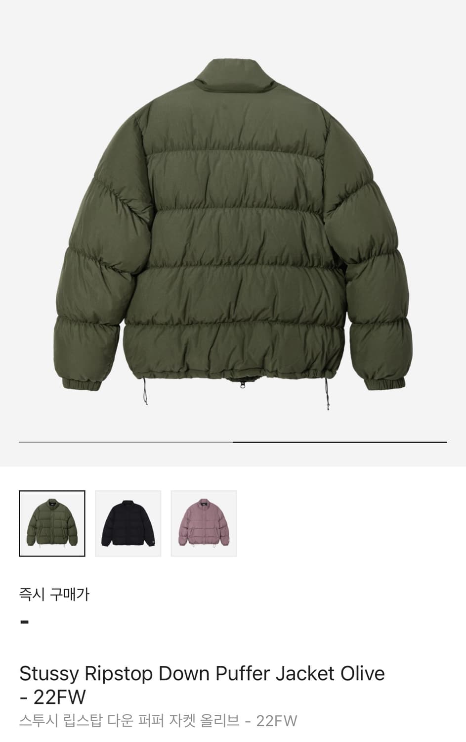 스투시 립스탑 다운 페퍼 자켓 올리브 fw-22 상품이미지1