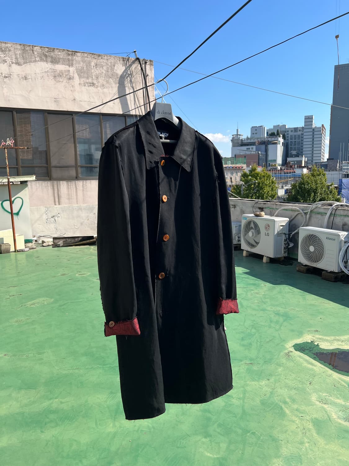 블랙 꼼데가르송 큐프라 코트 상품이미지5