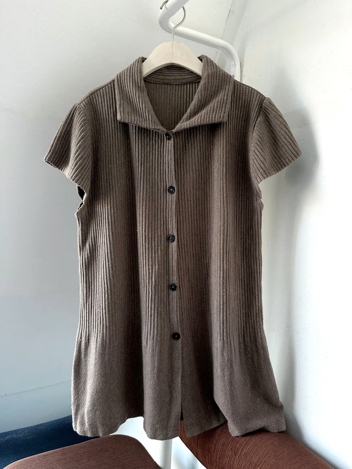 Design rib long knit jacket 상품이미지2