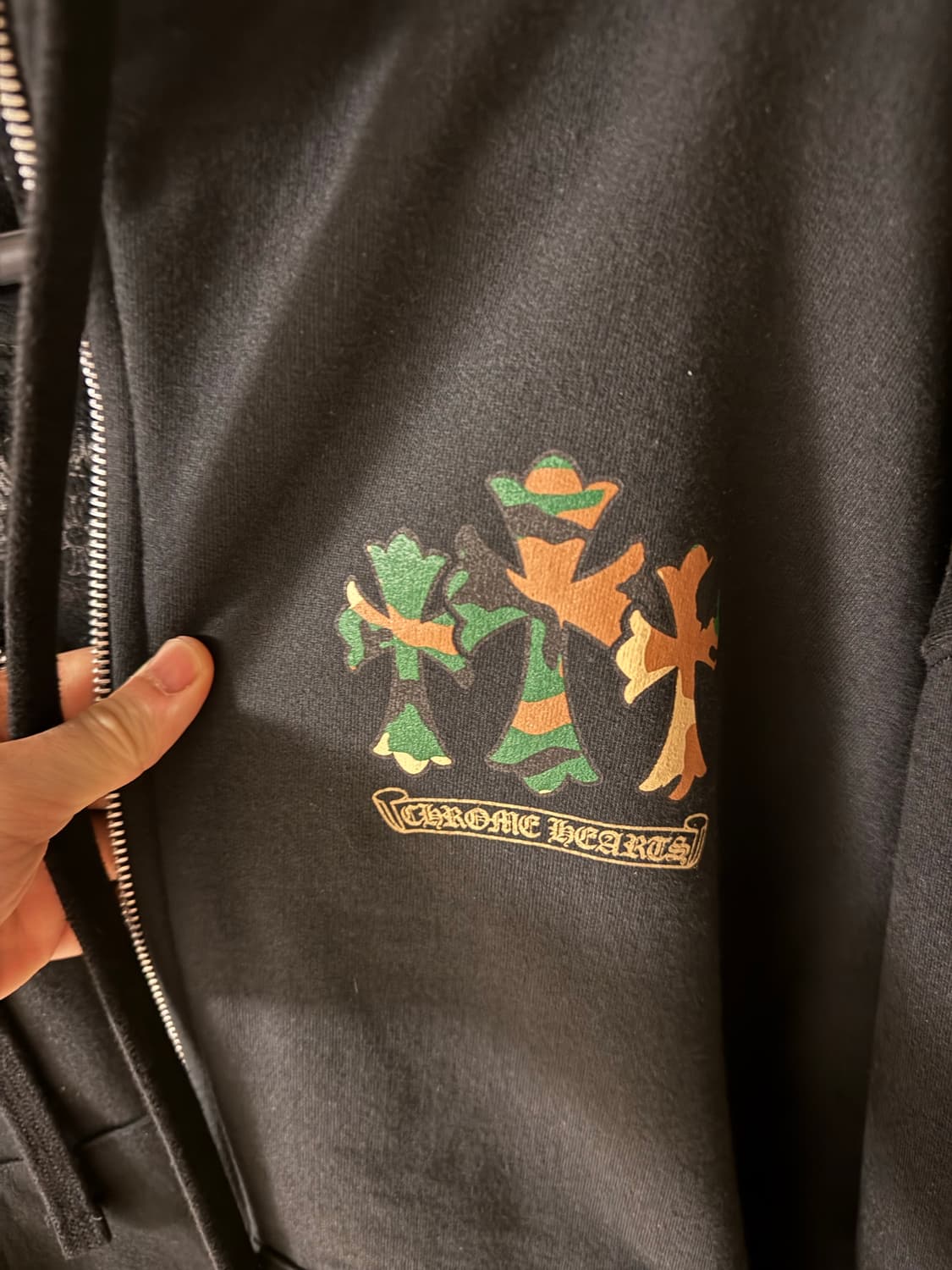 크롬하츠 헤비웨이트 카모 후드집업 블랙 라지L 상품이미지3