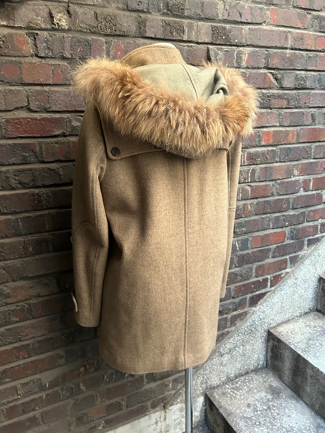 2000s VTG 베이지 울프죠 퍼 떡볶이 코트 상품이미지3