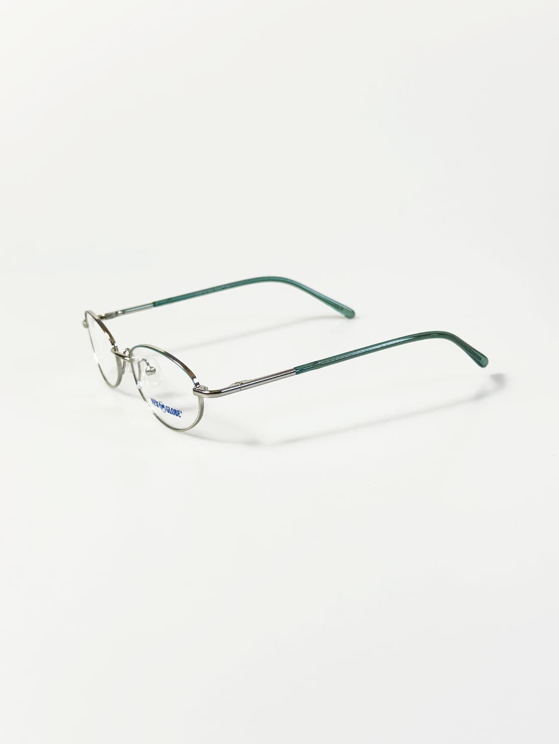 90s NEW GLOBE 실버톤 메탈 슬림 오벌 빈티지 안경 상품이미지4