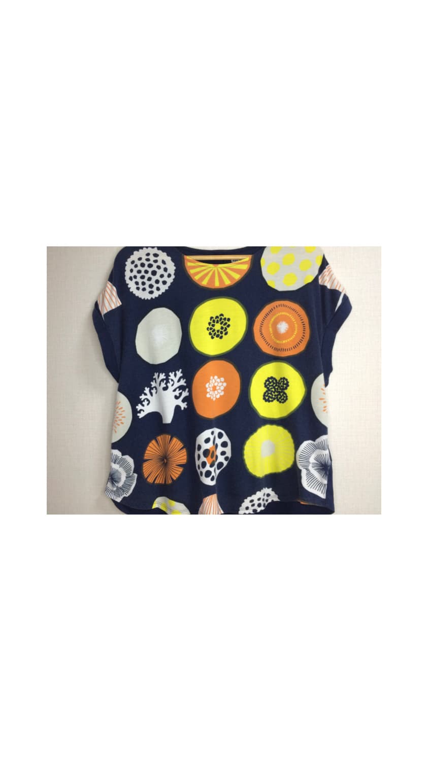 빈티지 컬러 도트 프린팅 티셔츠 상품이미지2