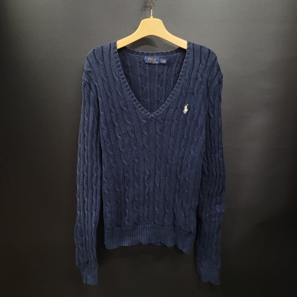 Ralph Lauren 랄프로렌 빈티지  자수로고 케이블 브이넥 니트  상품이미지1