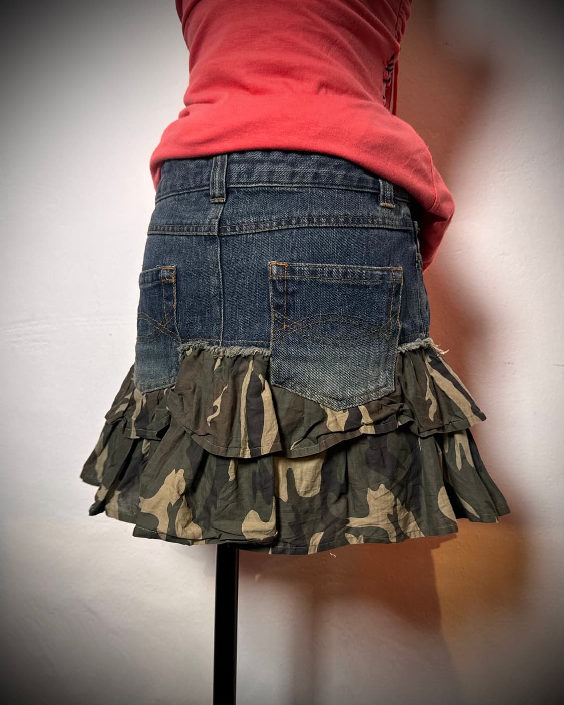카모 포인트 데님 캉캉스커트 상품이미지2
