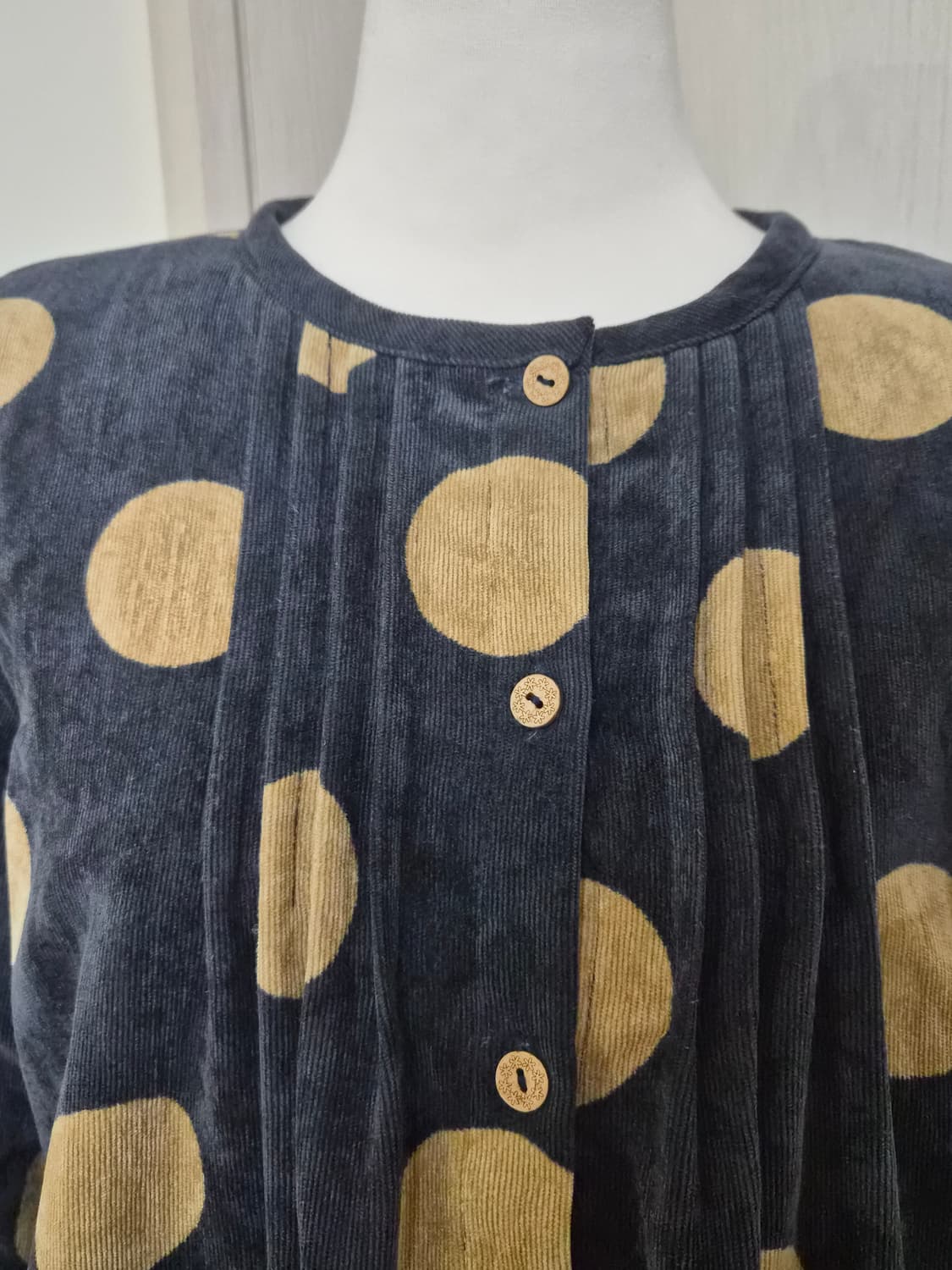 일본 빈티지 모리걸 하구미 코듀로이 도트 셔츠 아우터  상품이미지3