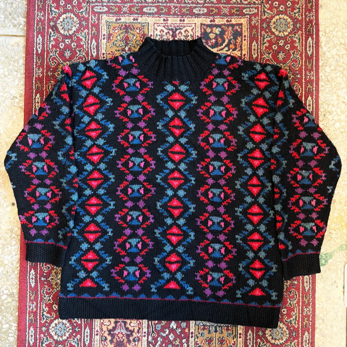90s L.L.Bean 아즈텍 패턴 울 모크넥 니트 [ 66-77 ] 상품이미지2