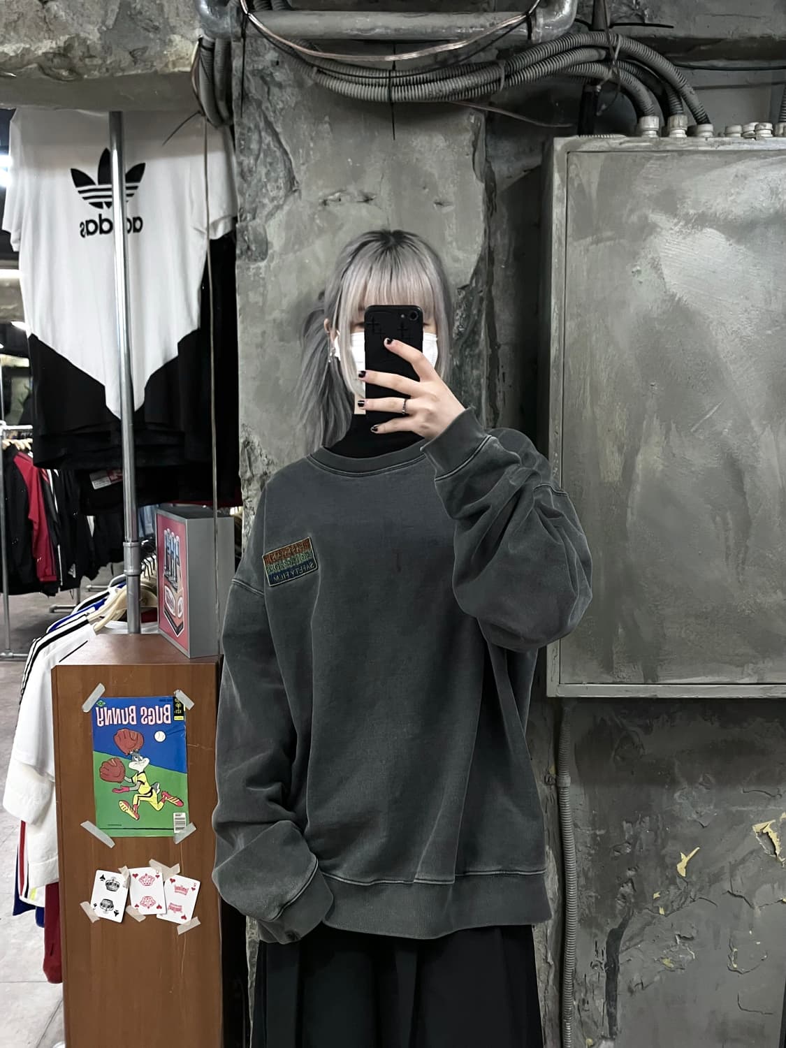 코닥 백프린팅 맨투맨 차콜 XXL  #csz2704 상품이미지2