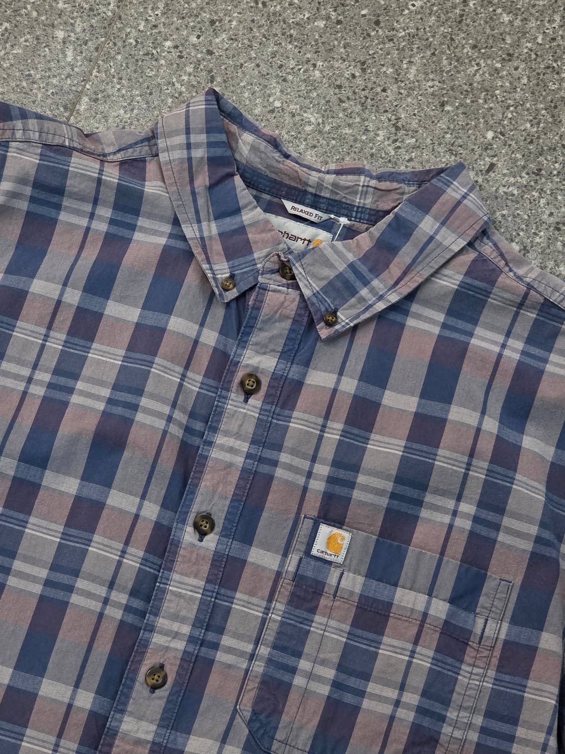 칼하트 블루그레이 체크반팔셔츠 상품이미지2