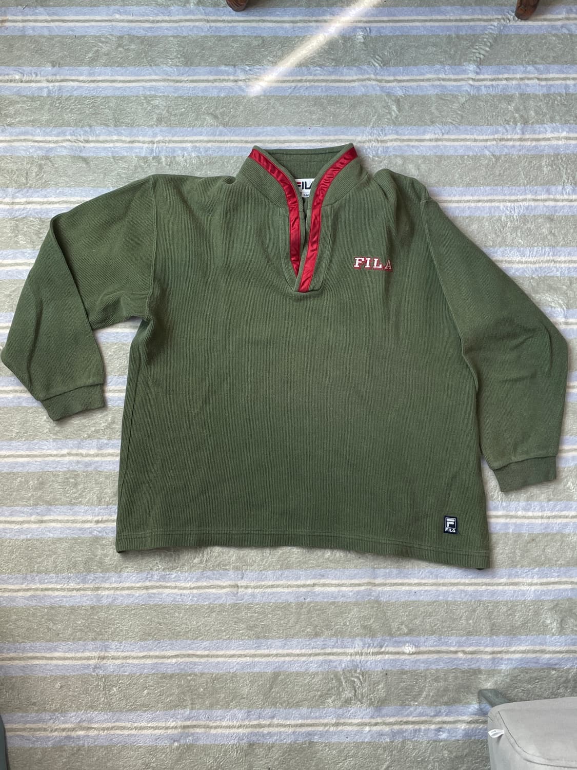 일본 FILA 휠라 빈티지 카키 롱슬리브 티셔츠 상품이미지4