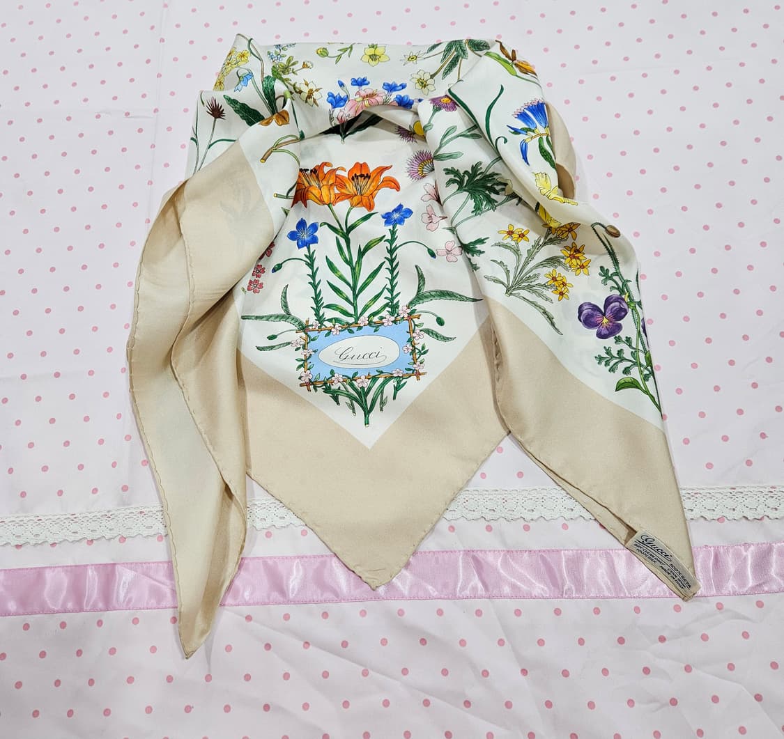 (구찌) 플로라빈티지 실크 스카프 상품이미지7