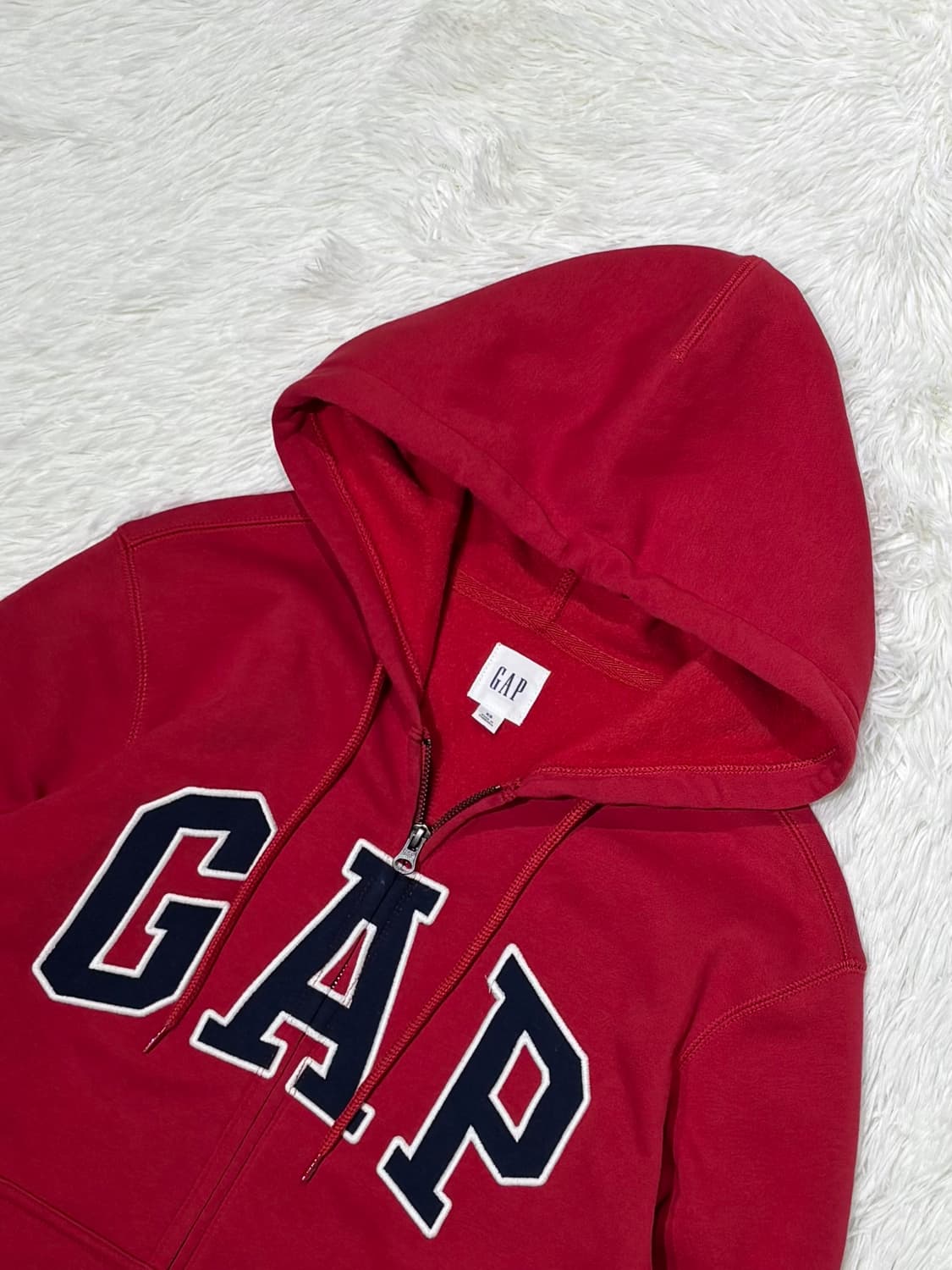 갭 레드 빅로고 후드집업 상품이미지4