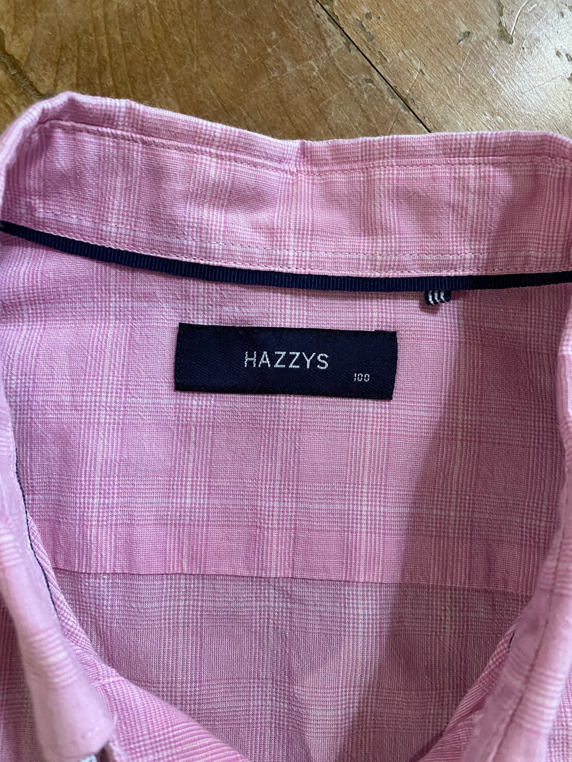 헤지스 린넨 체크 반팔 셔츠 100 상품이미지2