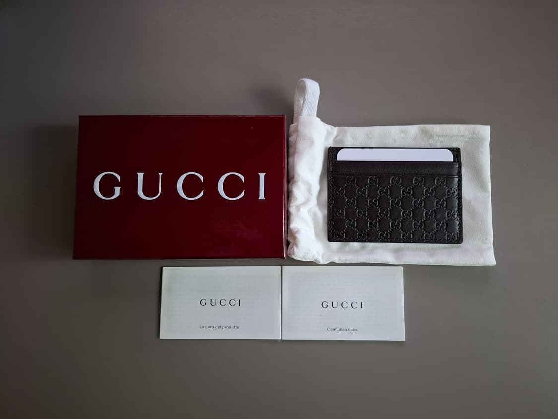 구찌 마이크로시마 다크브라운 카드지갑 상품이미지1