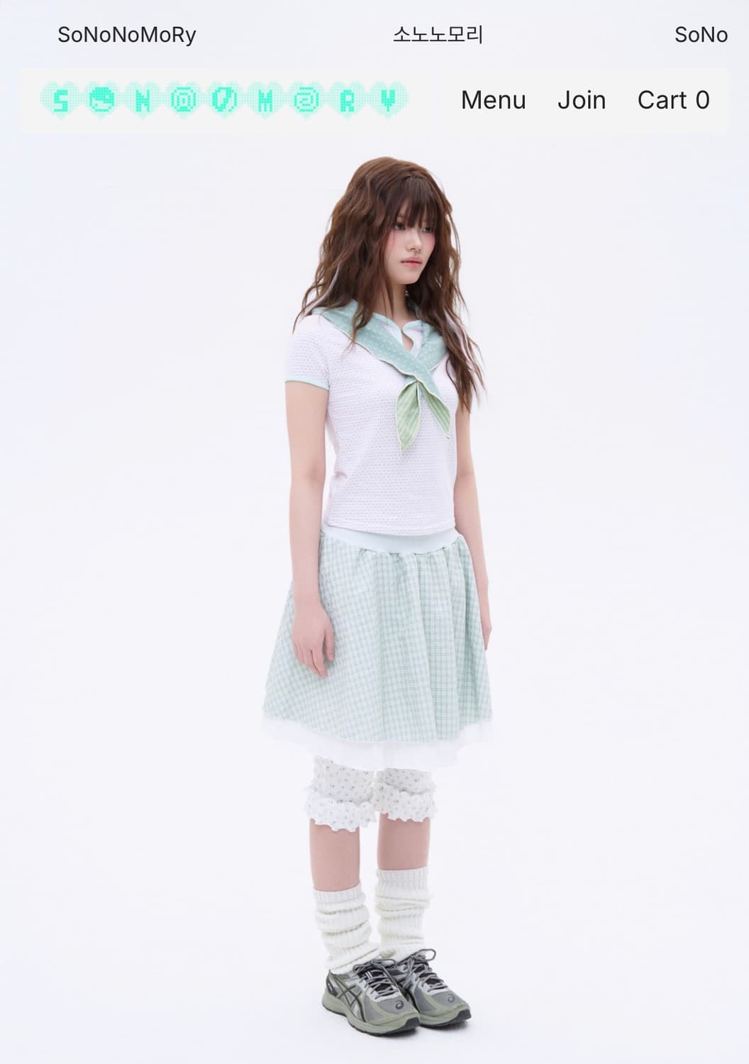 소노노모리 BUTTON LAYERED MIDI SKIRT , MINT 상품이미지1