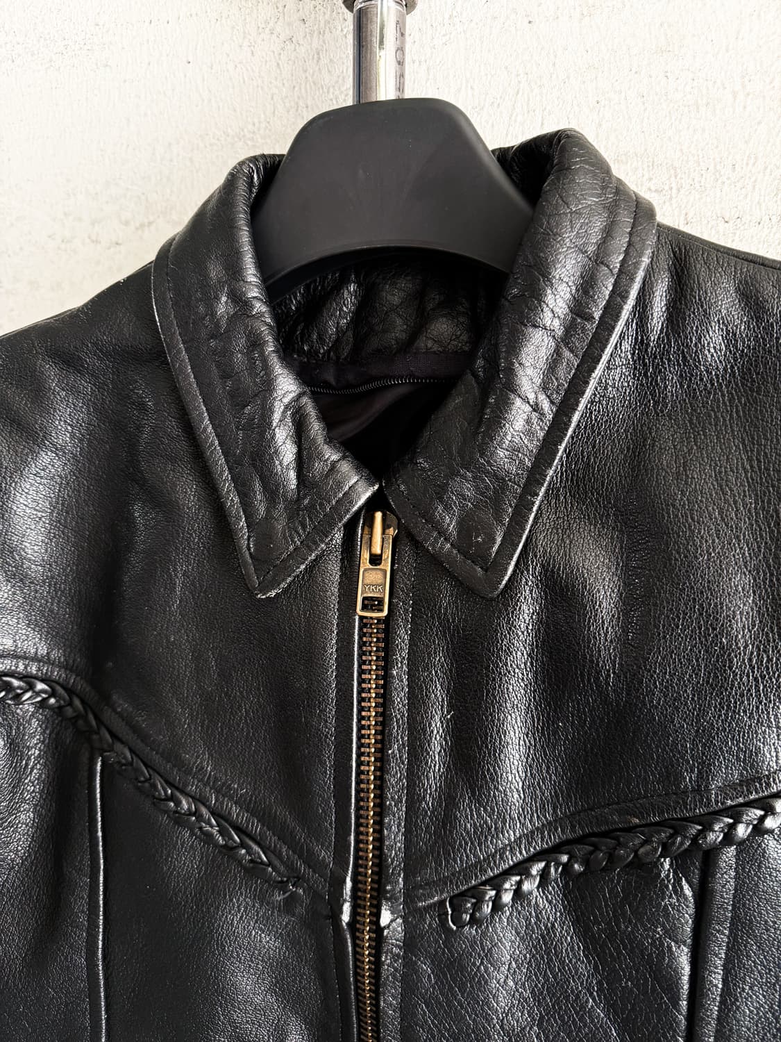 90s Vintage Cowhide Leather Biker Jacket 상품이미지6